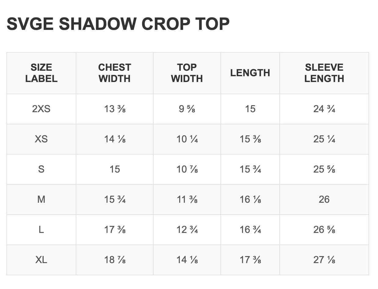 Size Chart